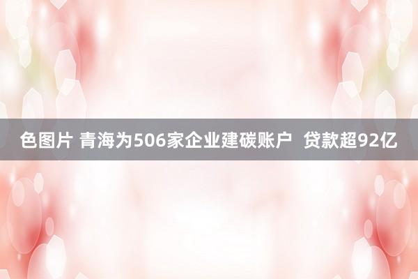 色图片 青海为506家企业建碳账户  贷款超92亿