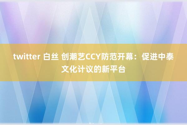 twitter 白丝 创潮艺CCY防范开幕：促进中泰文化计议的新平台