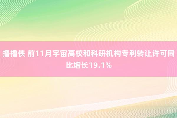 撸撸侠 前11月宇宙高校和科研机构专利转让许可同比增长19.1%