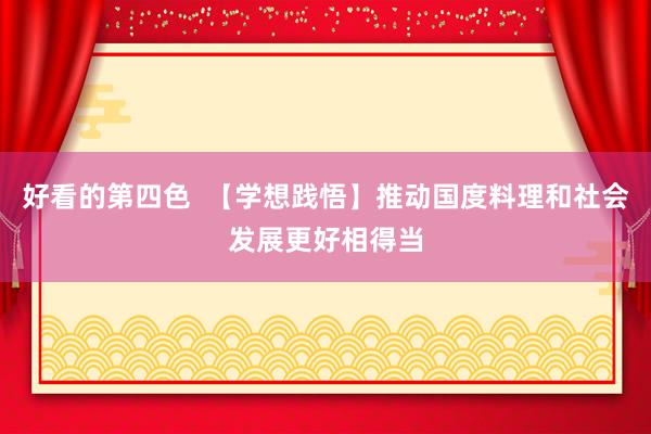好看的第四色  【学想践悟】推动国度料理和社会发展更好相得当