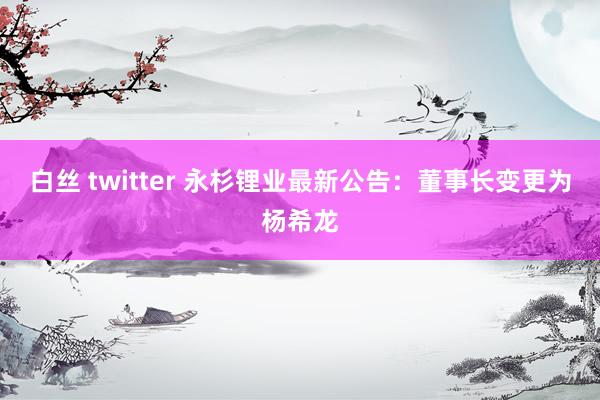 白丝 twitter 永杉锂业最新公告：董事长变更为杨希龙