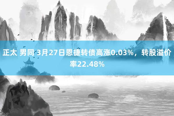正太 男同 3月27日恩捷转债高涨0.03%，转股溢价率22.48%