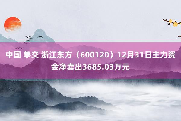 中国 拳交 浙江东方（600120）12月31日主力资金净卖出3685.03万元