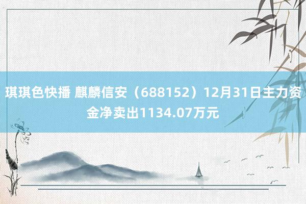 琪琪色快播 麒麟信安（688152）12月31日主力资金净卖出1134.07万元