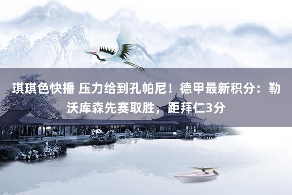 琪琪色快播 压力给到孔帕尼！德甲最新积分：勒沃库森先赛取胜，距拜仁3分