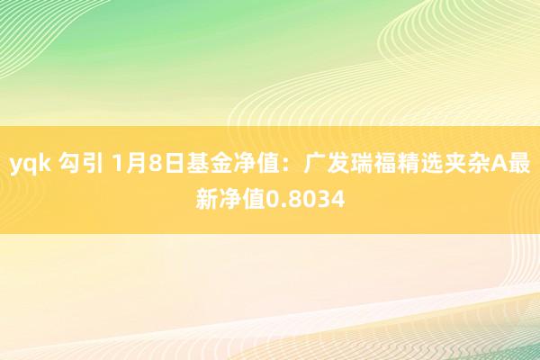 yqk 勾引 1月8日基金净值：广发瑞福精选夹杂A最新净值0.8034