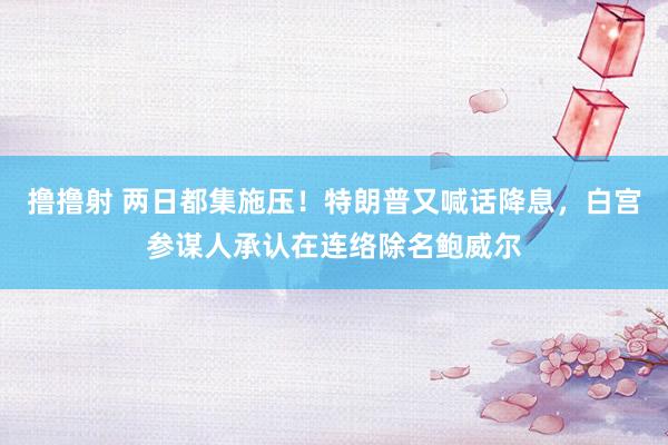 撸撸射 两日都集施压！特朗普又喊话降息，白宫参谋人承认在连络除名鲍威尔