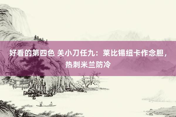 好看的第四色 关小刀任九：莱比锡纽卡作念胆，热刺米兰防冷